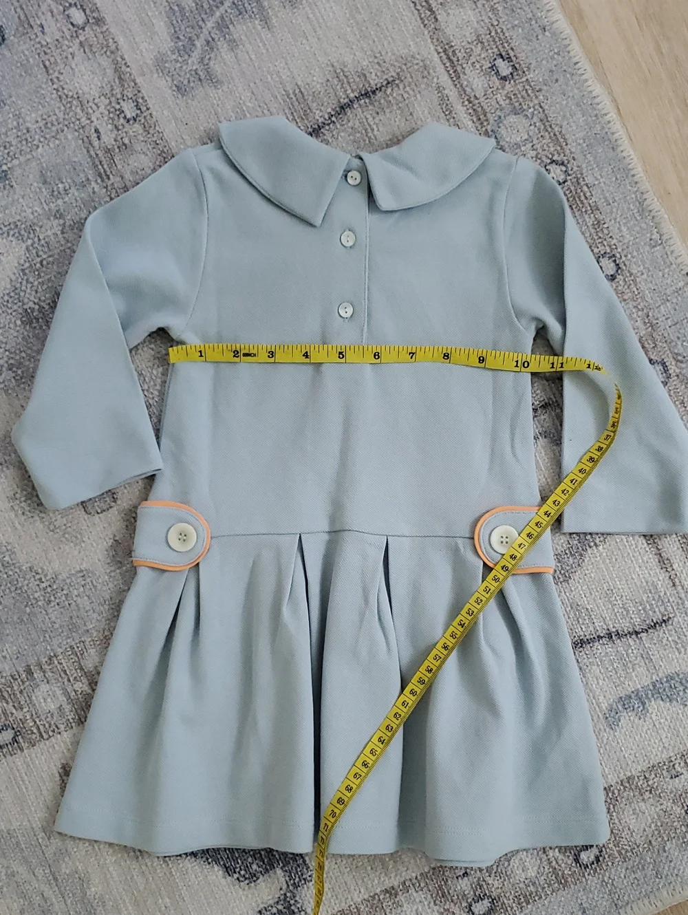 Bella Bliss Toddler Girls Blue Cotton Collared Button Dress Sz2